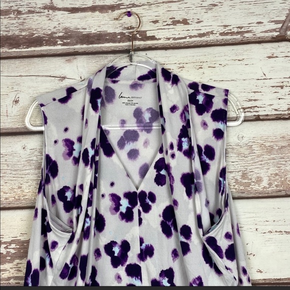 Lane Bryant lavendar cheetah drape blouse 22/24 - Picture 2 of 12